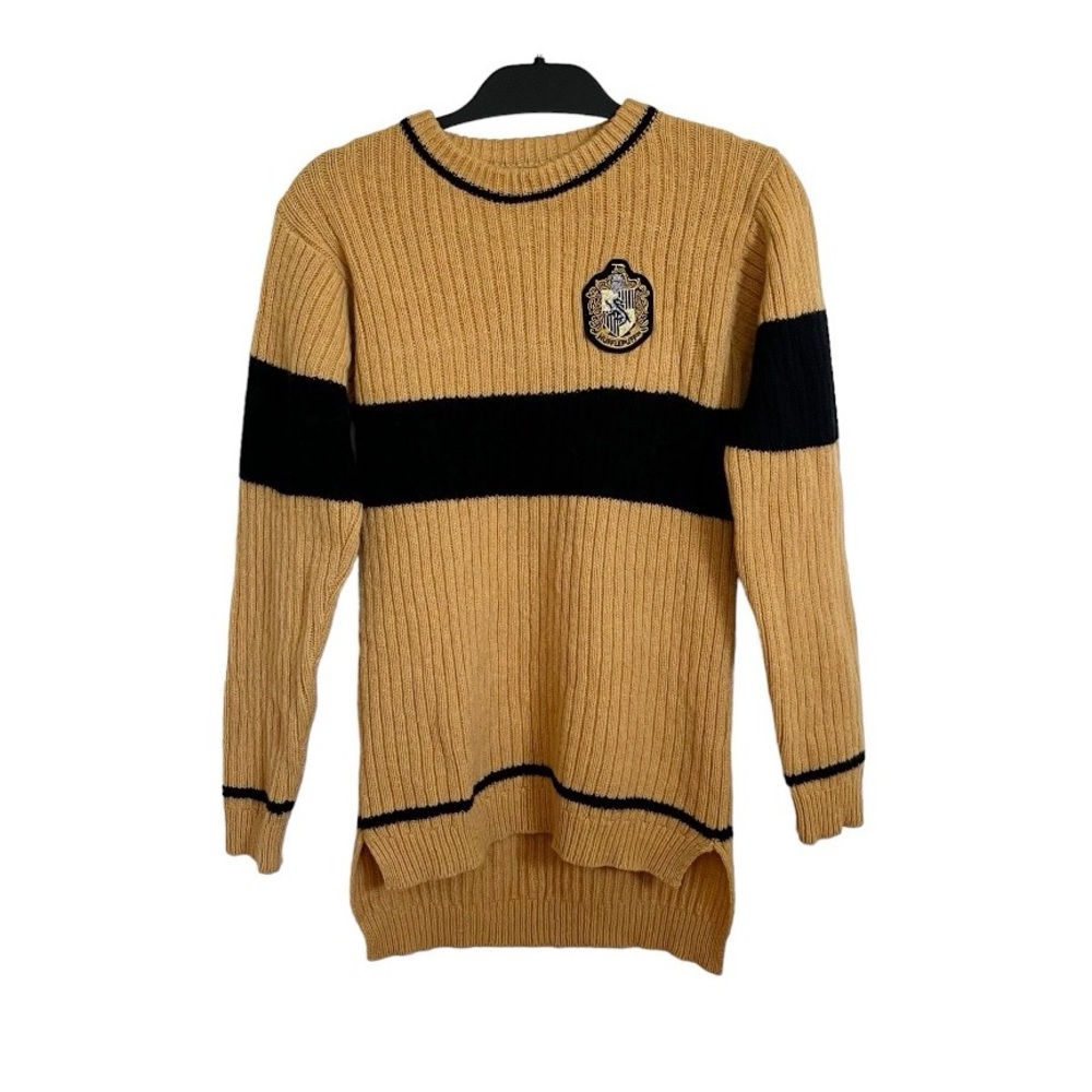 Universal Studios Harry Potter Hufflepuff Quidditch Lambswool Sweater Size Small